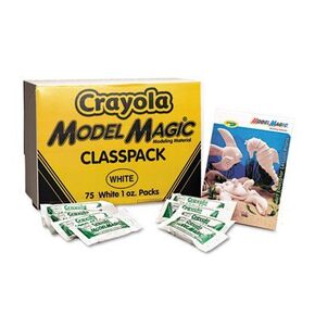 Crayola Model Magic Self-Hardening Modeling Compound, 75 1oz Pouches per Carton, White