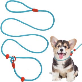 Slip Lead Dog Leash, 5 FT Rope Dog Leash, Puppy Training Leash, Heavy Duty Adjustable Nylon Dog Rope Leash Slip Leash, No Pull Training Lead Leashes, Slip Leash for Small Dogs