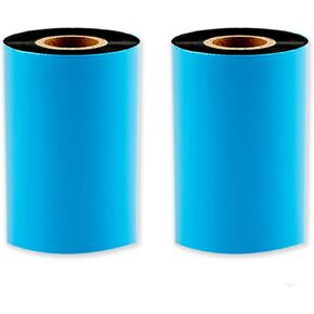 2 Rolls 6.50" x 1476'(165mm x 450m) Wax/Resin Thermal Transfer Ribbon, Core 1", Black, Ink Outside, Barcode Ribbon Compatible with Zebra Printer