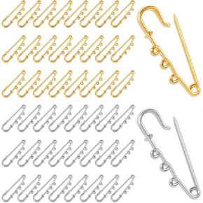 50 PCS دبابيس أمان ، دبوس بروش معدني ، دبابيس سلامة شديدة التحمل مع حلقات ، دبابيس نقبة ، سحر دبابيس جورب لتنورات تنانير محبوكة (ذهبية ، فضية)