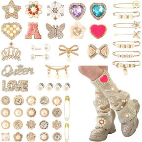 Charms for Socks Junk Socks Charms 65PCS Brooch Pins,Junk Socks Charms Bulk,Sneaker Charms for Women,Brooches and Pins for Women,Shoe Charms for Sneakers,Suitable for Clothes,Hangings