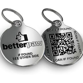 QR Code Dog Tag - Customizable Online Pet Profile, No App Required, Scan Alerts with Location, One-Time Purchase, Lifetime Service