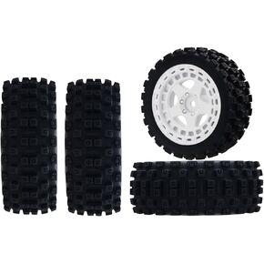 Pre Glued Plastic Wheel and Rubber Tire ARA550114 for 1/18 Typhon Grom Series Upgrade Parts Black