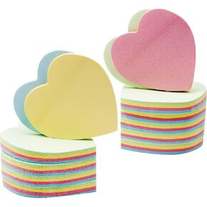Lystaii 1000 Sheets Heart Shape Sticky Notes 2.9 in x 2.8 in Mixed Bright Colorful Sticky Pad Sticky Memo Post Memo Note Self Stick Notes Self-Sticky Note Pads Cute for Office Home School Student