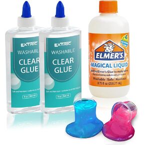 Slime Kit for Girls and Boys, Slime Activator with 2 Clear Glue, Slimes Making Kit, Great for Gifting and Party's