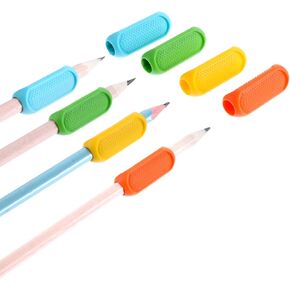 Silicone Pencil Grips, 8PCS Ergonomic Pen Grips Soft Silicone Pencil Writing Aid for Pen Multicolor Pencil Gripper Universal Special Education Writing Aid for Kids Teachers Adult Students Handwriting