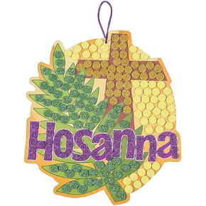 Fun Express Palm Leaf Glitter Mosaic Craft Kit - Makes 12 - Easter Crafts for Kids