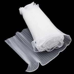 PH PANDAHALL 10 ياردة organza الدانتيل العضو العضوي الأبيض تول تول النسيج زين تقليم تقليم الكشكش شيفون تقليم لليهجة خياطة فستان هدية الديكور 10.6 بوصة واسعة