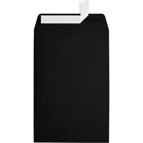 LUXPaper 6 x 9 Open End Envelopes | Peel & Press | Black Linen | 80lb. Text | 50 Qty