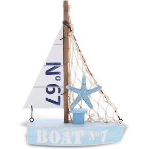 Cota Global Blue Mist Decore Sailate Decor - Decore Handmade Wooden Boat Decor