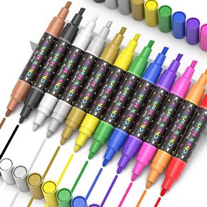 KERIFI Liquid Chalk Markers Erasable - 12 Vibrant Colors Non-Toxic Chalkboard Markers, Washable & Wet Erase Neon Makers for Blackboard, Chalkboard Signs, Car Window, Glass,Bistro
