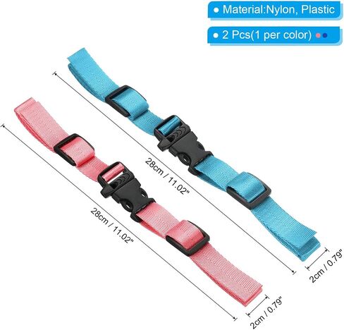 PATIKIL Backpack Belt Strap Set, 2 Pack Nylon Webbing Adjustable Replacement Waist Strap with Quick-Release Buckle for Pack Luggage Bags, Yellow, Red in Saudi Arabia