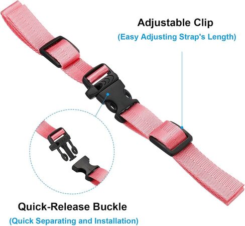 PATIKIL Backpack Belt Strap Set, 2 Pack Nylon Webbing Adjustable Replacement Waist Strap with Quick-Release Buckle for Pack Luggage Bags, Yellow, Red in Saudi Arabia