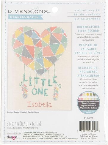 Dimensions Dreamcatcher Record Record Needlepoint Asserive for Beginners ، 5 "× 7" ، متعدد الألوان in Kuwait