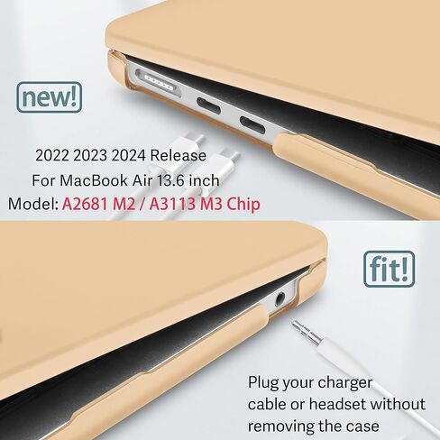 Mektron Case for 2025 M4 MacBook Air 13.6 Inch A3240, Plastic Hard Shell Cases for 2022/2024 MacBook Air 13.6" A2681/A3113 Apple M2/M3 Chip with Liquid Retina Display Fits Touch ID, Crystal Pink in Kuwait