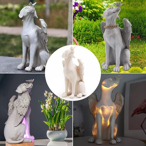 Dnoifne Angel Dog Memorial تمثال ، أحجار ميموريال ميموريال للكلاب ، هدايا ملاك الكلاب التذكارية ، الكلب يموت الهدايا ، هدية فقدان الحيوانات الأليفة للكلب ، حلية الكلاب الراتنج ، حيوانات أليفة علامة ، تمثال تكريم in Kuwait