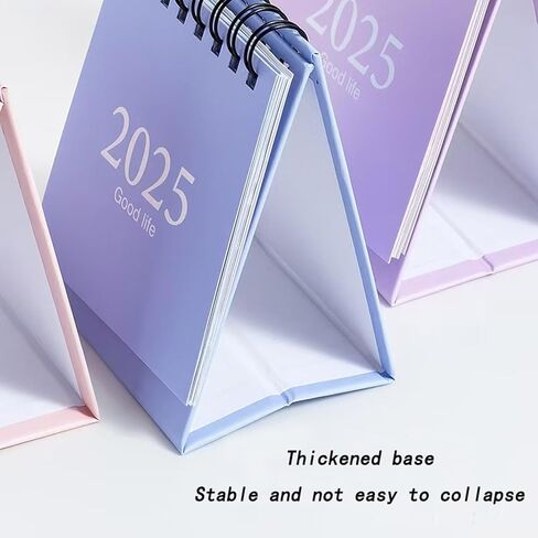 Mini Desk Calendar, Small Calendar 2024-2025 - Form Now to Dec 2025 Standing Flip Desktop Calendar with Stickers (White) in Saudi Arabia