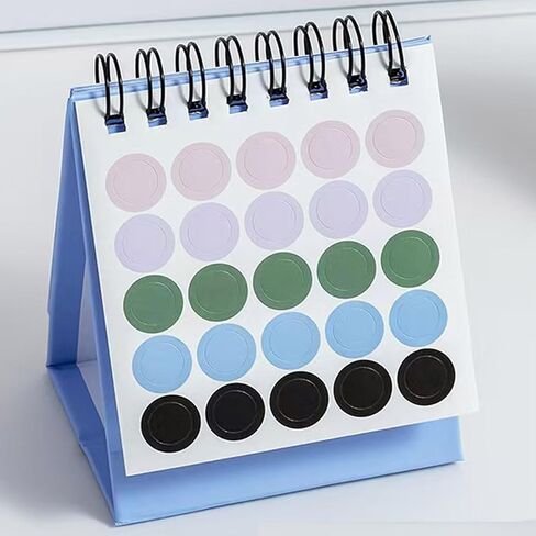 Mini Desk Calendar, Small Calendar 2024-2025 - Form Now to Dec 2025 Standing Flip Desktop Calendar with Stickers (White) in Saudi Arabia
