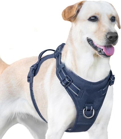 No Pull Dog Harness, Reflective Puppy Vest for Small Medium Large Sized Dog(Prussian Blue,L) in Saudi Arabia