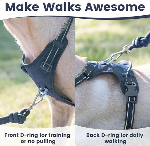 No Pull Dog Harness, Reflective Puppy Vest for Small Medium Large Sized Dog(Prussian Blue,L) in Saudi Arabia