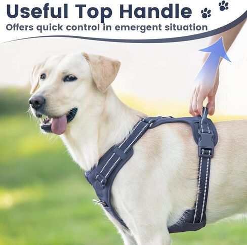 No Pull Dog Harness, Reflective Puppy Vest for Small Medium Large Sized Dog(Prussian Blue,L) in Saudi Arabia