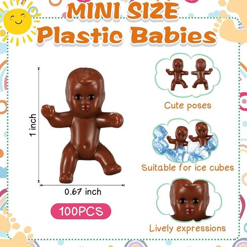 100 Pcs Mini Plastic Babies 1 Inch Tiny Baby Figurines Small Babyshower Babies Bulk for My Water Broke Baby Shower Games Decorations(Purple) in Kuwait