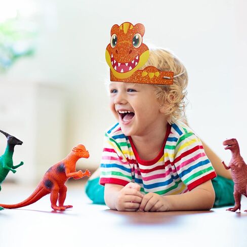 Leinuosen 32 Packs Dinosaur Party Hats for Kids Dinosaur Birthday Party Decorations Dino Hats, 16 Styles in Kuwait