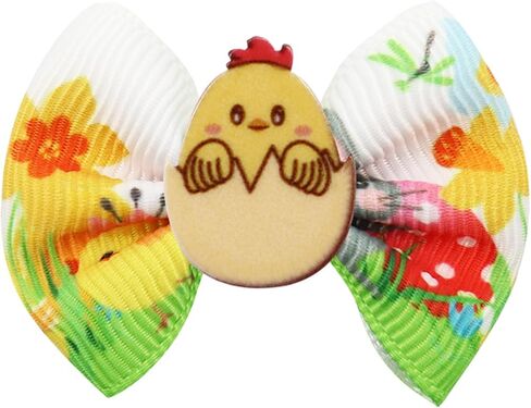 20pcs/10 أزواج من Easter Yorkie Dog Puppy Hair أقواس الشعر مع عصابات مطاطية الشعر إكسسوارات القوس حيوان أليف لطيف للحيوانات الأليفة الصغيرة القوس (أصفر) in Kuwait