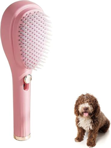 Self-Cleaning Soft Fur Beauty Brush for Small Dogs – Gentle Grooming Brush Comb for Chihuahuas, Teddy Dogs, Yorkies, Maltipoos, and Shih Tzus (Pink Pink) in Kuwait