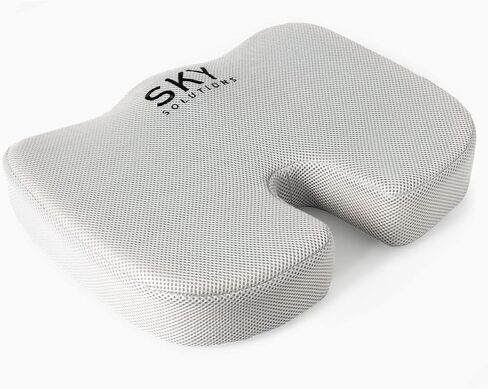 Sky Mat Office Chair Cushion - 17.9 × 14 × 2.75 وسادة مقعد لعدم الانزعاج مع وسادة رغوة الهلام ، وغطاء شبكة ، ومقبض ، وحقيبة محمولة - وسائد تخفيف الضغط القابلة للغسل في الآلة in Kuwait