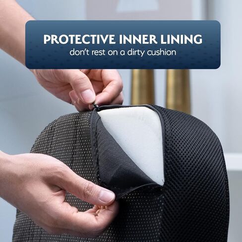 Sky Mat Office Chair Cushion - 17.9 × 14 × 2.75 وسادة مقعد لعدم الانزعاج مع وسادة رغوة الهلام ، وغطاء شبكة ، ومقبض ، وحقيبة محمولة - وسائد تخفيف الضغط القابلة للغسل في الآلة in Kuwait