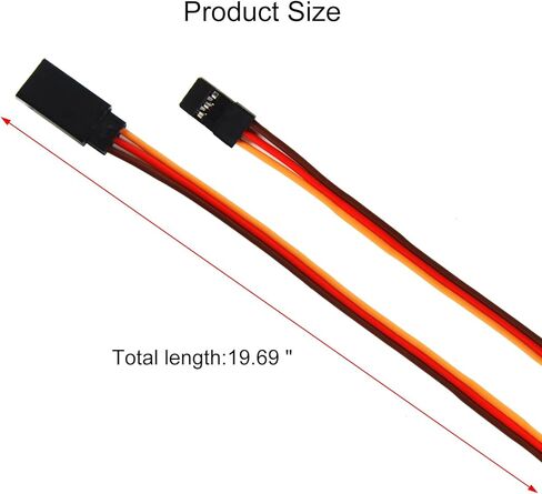 yxq 22awg 60 cores ذكر إلى أنثى 19.7 بوصة خط سلك servo lead line cable for rc model jr stranded futaba Jr ، 10pcs in Kuwait