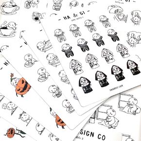 17 Sheets of Character Planner Stickers, Kawaii Cute Cartoon Design Accessories Enhance and Simplify Your Planner, Journal and Calendar, Daily Planning and Tracking, Reminder Stickers