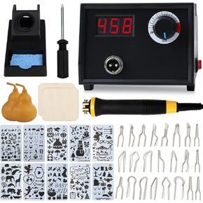 Professional Wood Burning Kit, Wood Burner Machine Pyrography Woodburning Tool for Beginners Adults (Sigle Pen Wood Burning Kit)