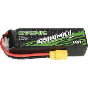 OVONIC lipo Battery 80C 6500mah 3S 11.1V hardcase with XT90 Plug for Arrma Rc car Battery