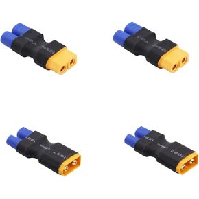 4pcs XT60 to EC3 Quick-Change Connector Adapters - Wire-Free Compatibility for RC Vehicles