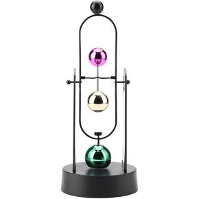 ZJchao Perpetual Motion Machine, Electronic Swinging Model, Art Craft Decoration Perpetual Motion Swing Balance Balls Office Desk Science Ornament Home Decor Gift(No Batteries Included)