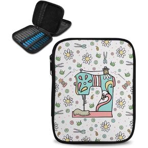 Tiasarato Cartoon Birds Crochet Hook Case Floral Flowers Knitting Organizer Storage Bag Crochet Hooks Kit Crochet Hooks Bag Accessories