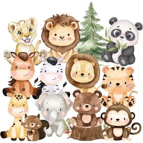 39Pcs Woodland Animal Cutouts Watercolor Wild Animal Cut-Outs Cute Cardboard Paper Cutting for DIY Crafts Classroom Bulletin Board Decor