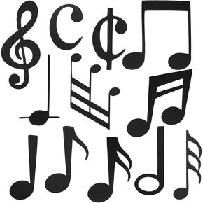 60 Pieces Music Notes Cutouts Paper Black Musical Note Silhouette Paper Music Notes Shape for Music Concert Theme Birthday Party Supplies Bulletin Board Back to School Baby Shower Craft Wall Decor