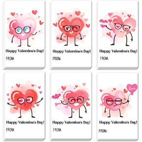 Valentine's Gift Tags, 60pcs Sweet Treat Valentine Gifts Tags Stickers, Happy Valentine's Present Writable Name Labels Decorations for Festival Holiday - A03