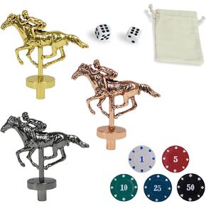 yquorp Metal Horse for Horse Racing Board Game，Gold×4, Rose Gold×4, Silver×3 Classic Style Collection Souvenirs (Gold×4+Rose Gold×4+Silver×3)…
