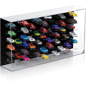 1/64 Acrylic Model Car Diecast Display Case Storage Cabinet Shelf Accommodate to 66 Model Cars (Black, 21.7 x 11.8 x 4.6 Inches)