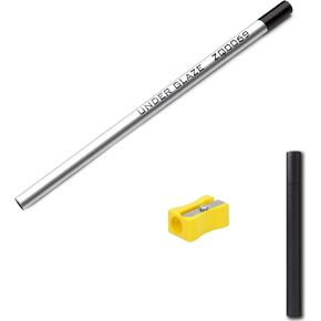 Chester's Clay - Black Underglaze Pencil - Pottery Glaze for Ceramic Bisque, Greenware and Bone Dry Pieces - Sharpens to a Fine Point - Complete with Waterproof Case and Sharpener (1 Pack)