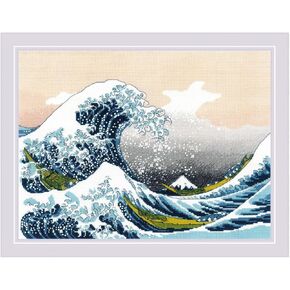 RIOLIS Counted Cross Stitch kit 2186 The Great Wave Off Kanagawa After K. Hokusai Artwork