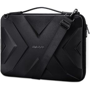 MOSISO Hard Shell Laptop Sleeve Shoulder Bag, 15.6 inch Computer Bag Compatible with MacBook, HP, Dell, Lenovo, Asus, Notebook, 16 inch Symmetric Geometric Waterproof EVA Carrying Case, Black