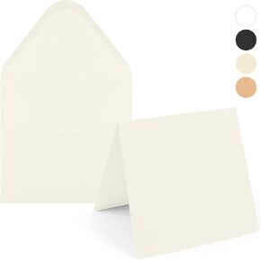 6X6 Bright White Cards and Envelopes Square Invitations 20PK 100 lb Thick White Card Stock for Card Making, Photo Cards, Embroidery