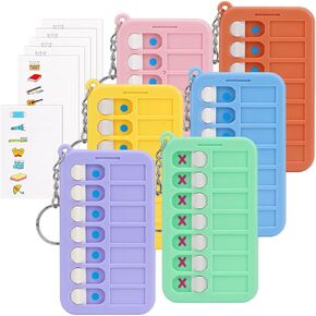 Chore Planning Chart Key Chains 6pcs Chore Schedule Key Rings Daily Weekly Memo Checklist Boards with 6pcs List Cards Stickers for Habit and Behavior Planner