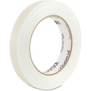 Universal UNV30018 3 in. Core 18 mm. x 54.8 m. #120 Utility Grade Filament Tape - Clear (1-Roll)