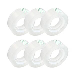 6 Rolls Transparent Tape Refills Clear Gift Wrapping Tape Clear Tape Refills Rolls for Dispenser (0.7 inch*33 Yard Per Roll,1 inch Core)